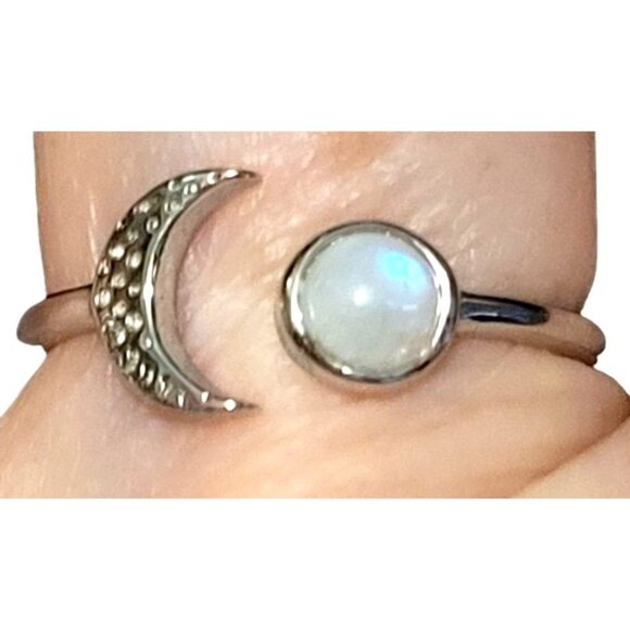 Pearich Opal Gold Vermeil Ring 925 Sterling Silver New Moon Sz 9.5 Original Box - Picture 3 of 6